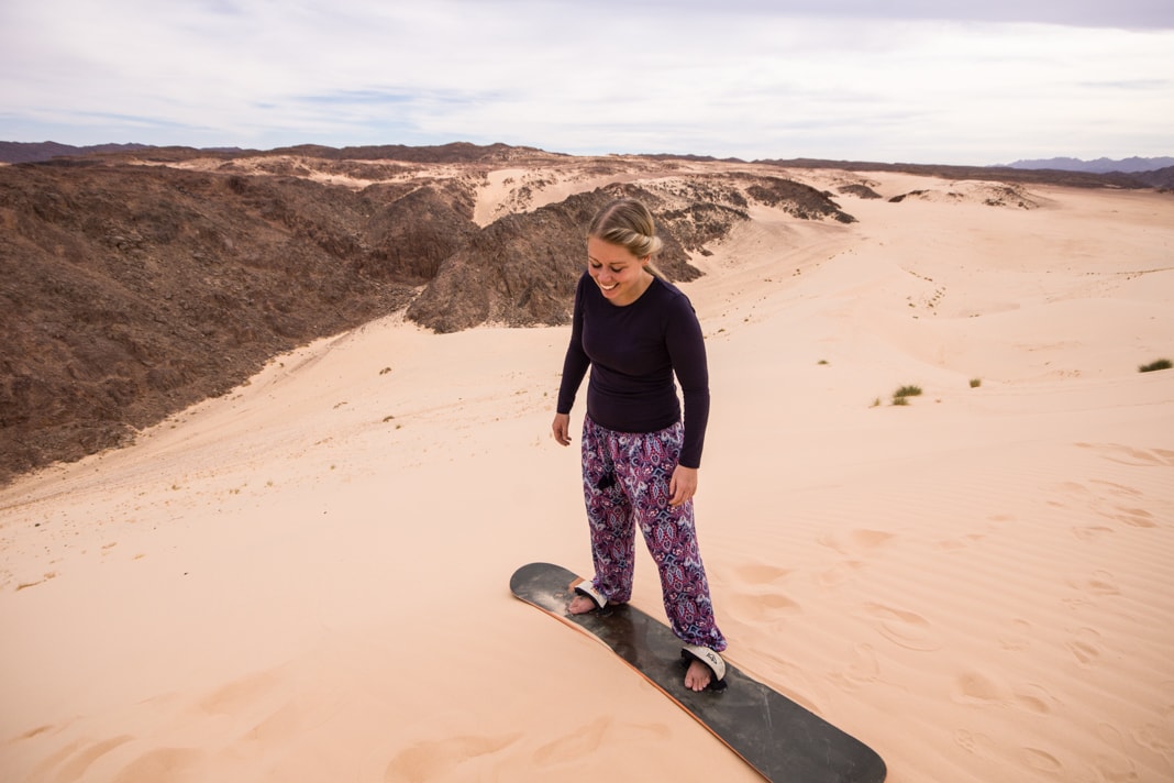 usually, the sinai desert is rocky, but there are a few sandy